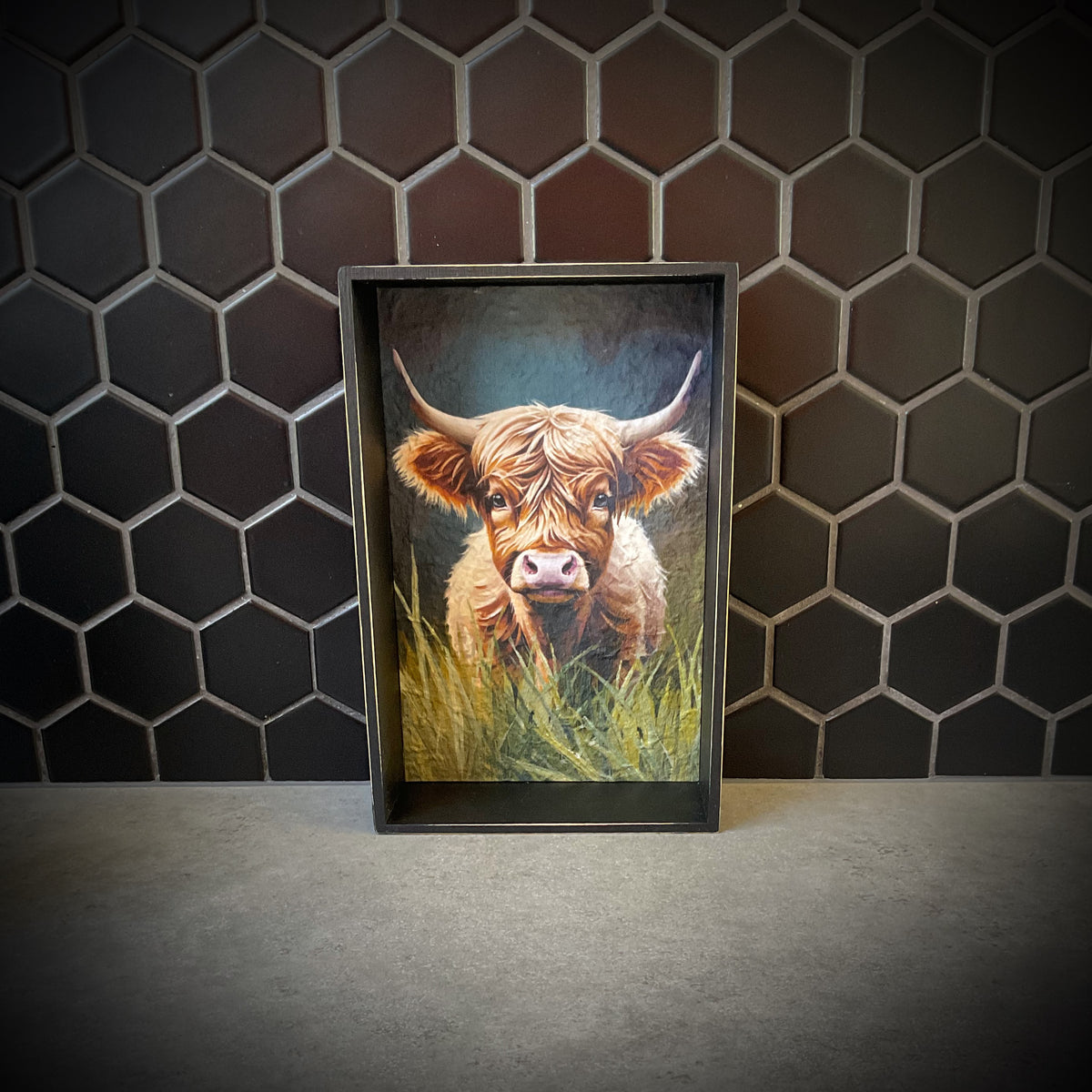 Highland Cow Shadowbox
