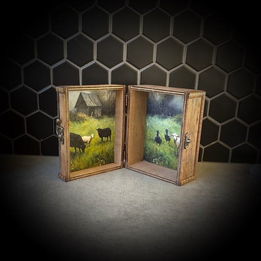 Watercolour Black Sheep & Duck Shadow Jewellery Box