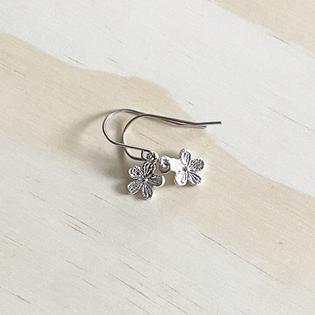 Buttercup Flower Earring Set - Platinum Silver