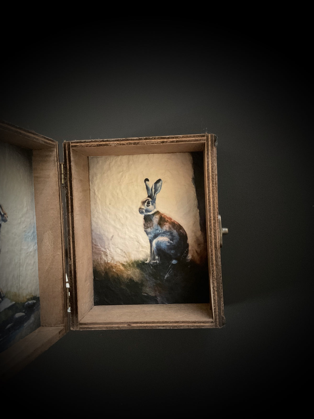 Watercolour Hare Shadow Jewellery Box