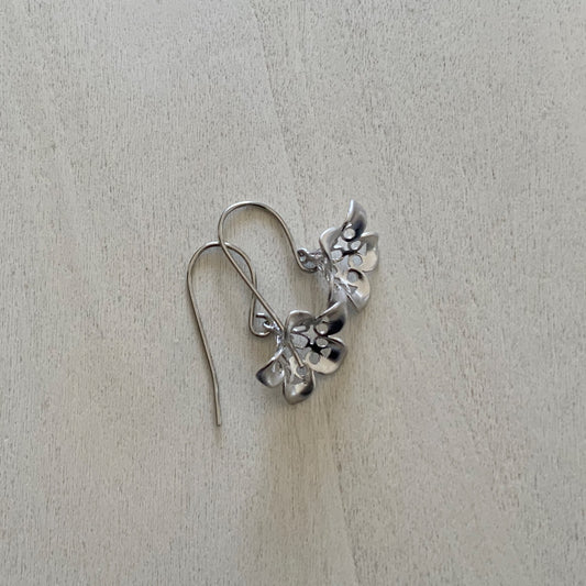 Bell Bird Droplet - Platinum Silver Earrings