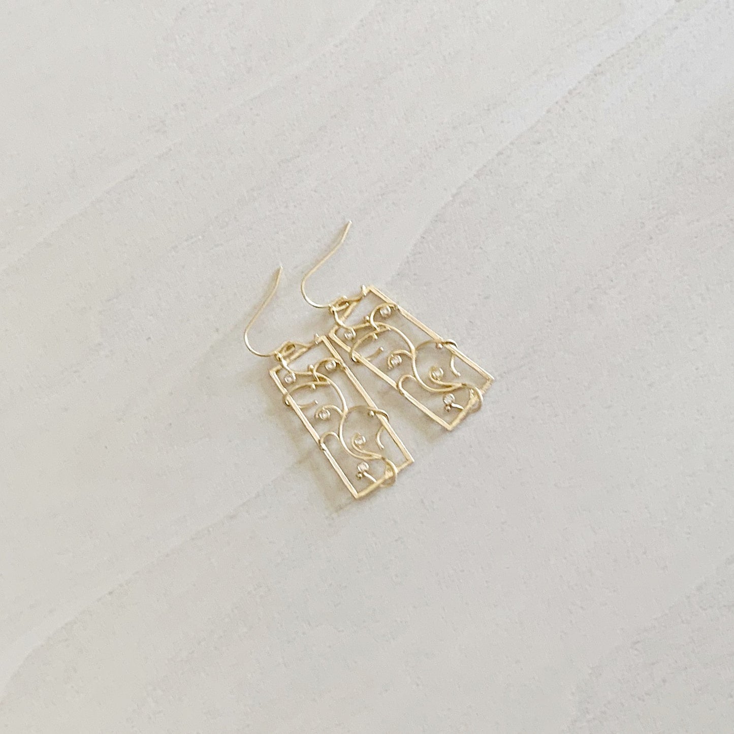 Framed Flower Gold Earring Set