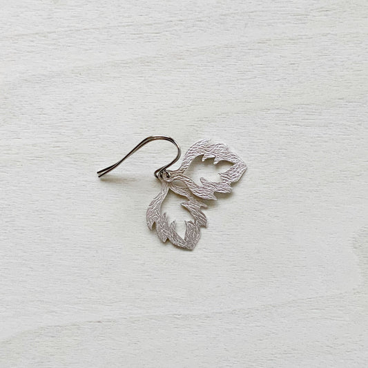 Broad Leaf Earring Set - Platinum Silver