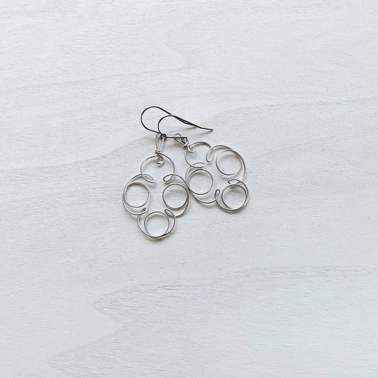 ‘Curls’ Earring Set - Platinum Silver