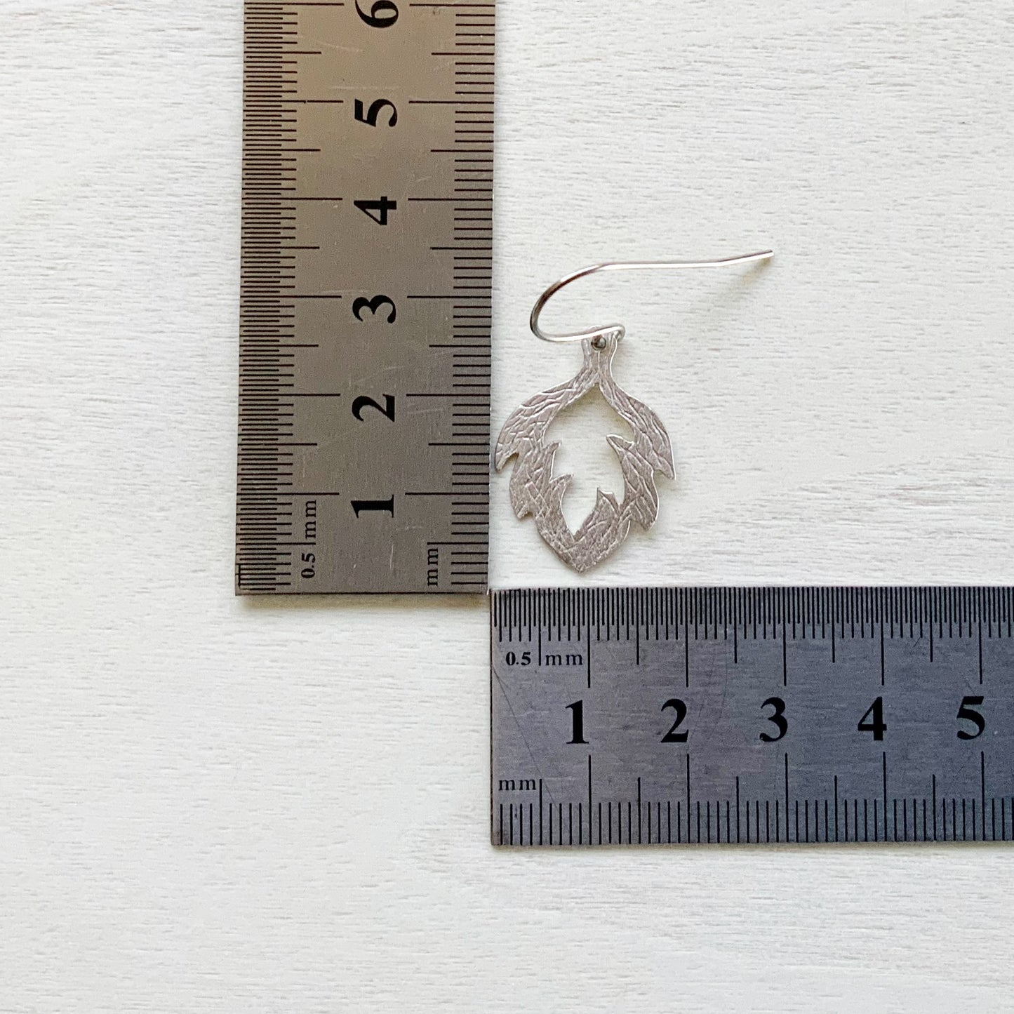 Broad Leaf Earring Set - Platinum Silver