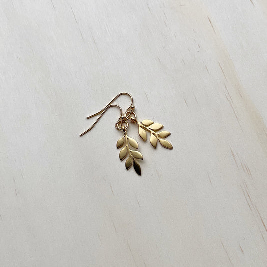 Springtime Leaf V2 Earring Set - Matte Gold