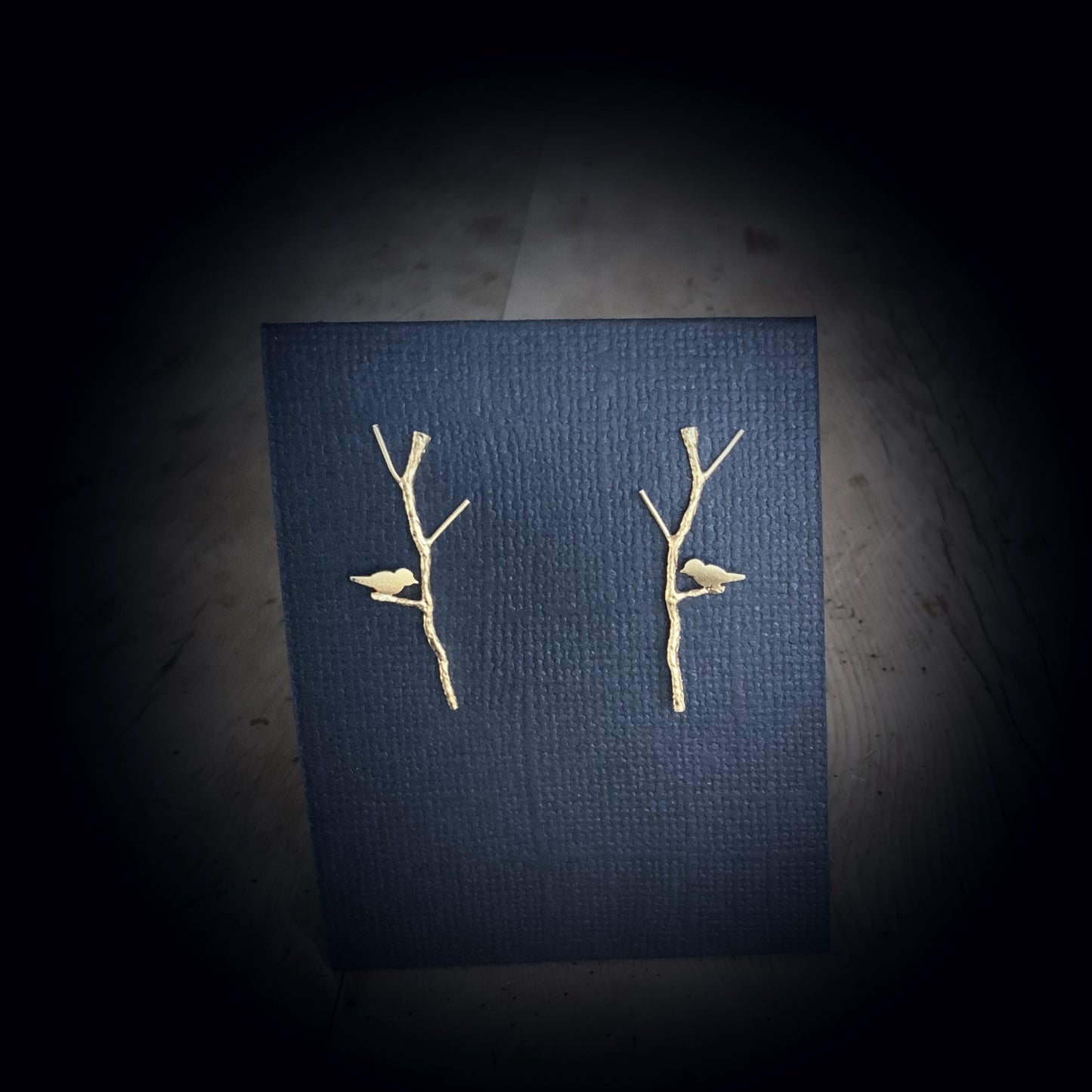 ‘Twig & Swallow’ Bird Stud Earring Set - Matte Gold - The Sister Label