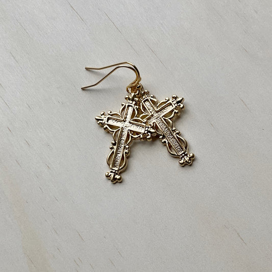 Lord of Love Gold Earring Set - Cross / Crucifix - The Sister Label