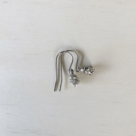 Woodland Pine Cone Earring Set - Platinum Silver - The Sister Label